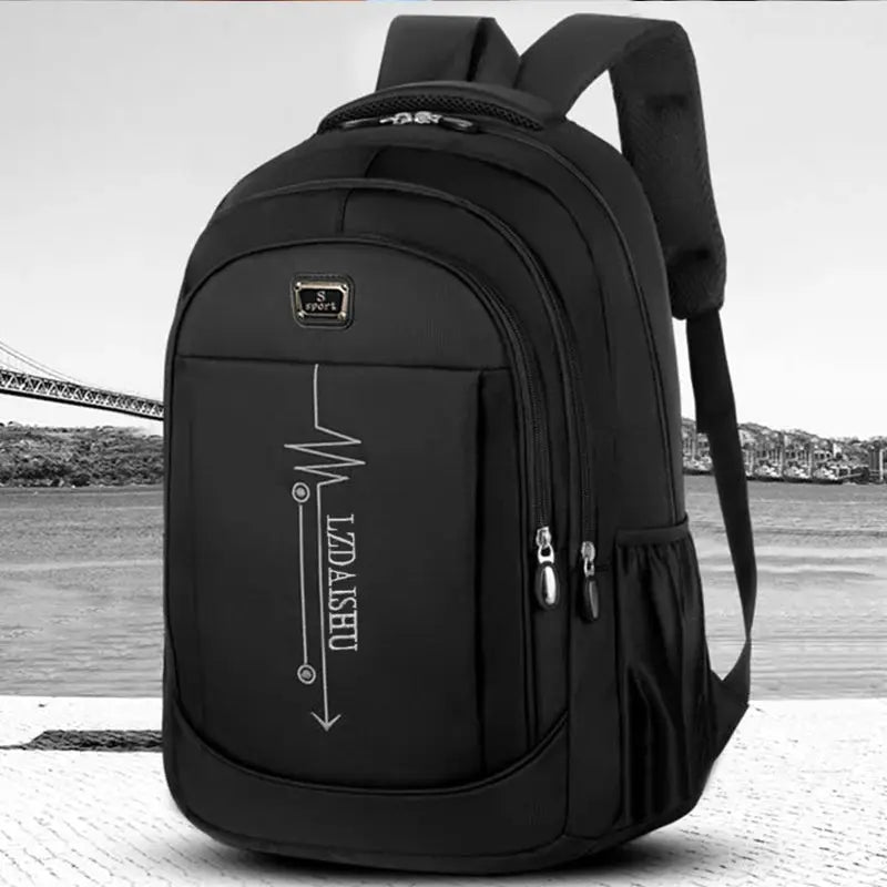 Business casual backpack by Simples Market, black laptop bag with multiple zip compartments