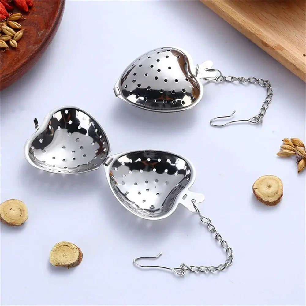 Heart Shaped Tea Strainer Fine Mesh Stainless Steel Tea Infuser For Loose Leaf Tea Makers Kitchen Accessories