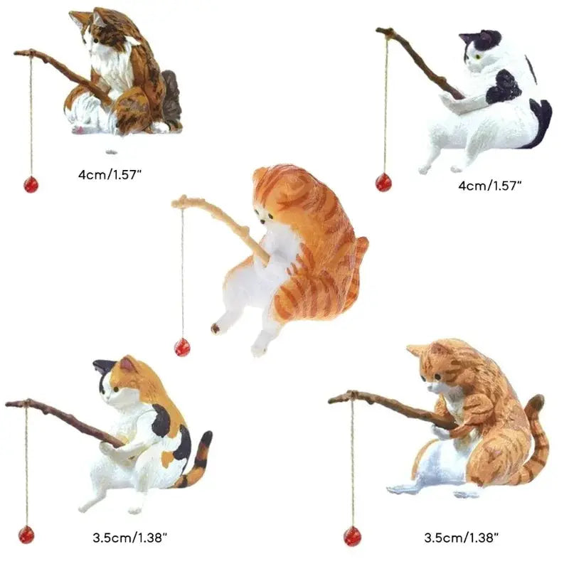 Cartoon Fishing Ornament Resin Figure For Aquarium Landscaping Decor Home And Office Decoration