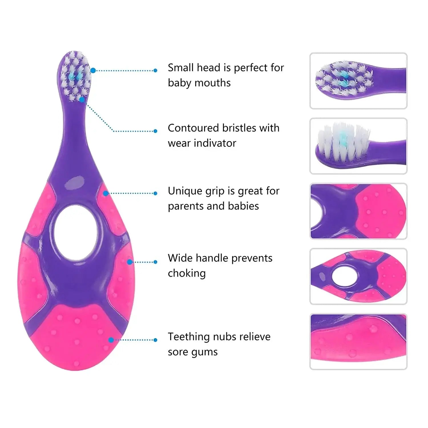 Bright Smiles Kids Toothbrush Set BPA Free Soft Silicone Bristles for Gentle Toddler Teeth Cleaning