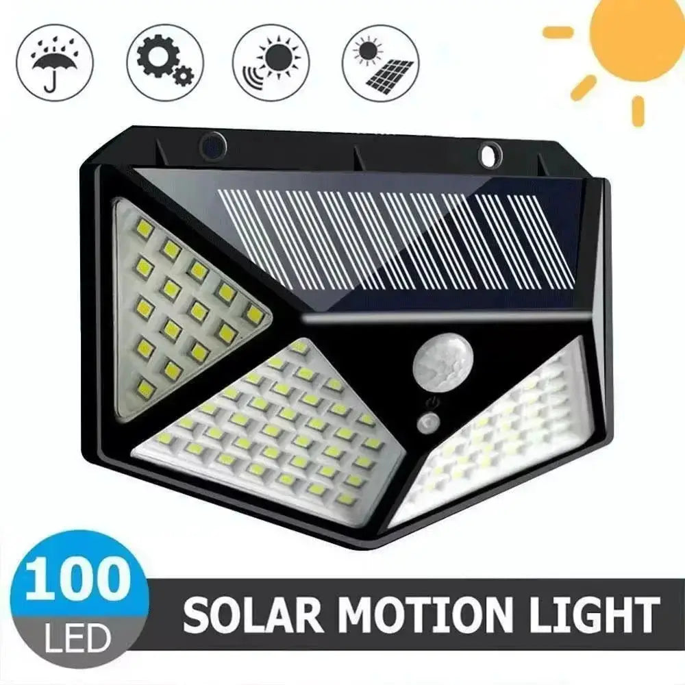 LumaLeaf Outdoor Multifunctional Solar Lamp With Motion Sensor And 100 LED Spotlight For Garden Lighting