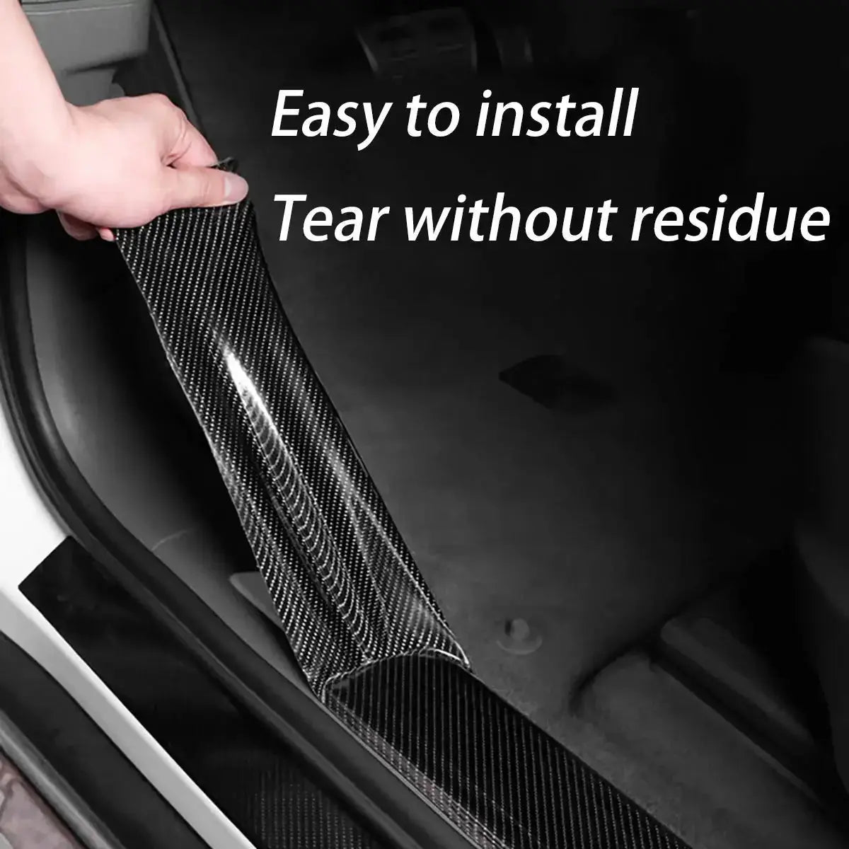Carbon fiber automotive adhesive tape roll in matte black for car interior trim by Simples Market