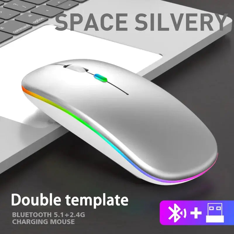 NovaPulse Wireless Gaming Mouse With 2.4GHz Bluetooth Rechargeable Quiet Ergonomic Backlit 1600 DPI For PC And Laptop