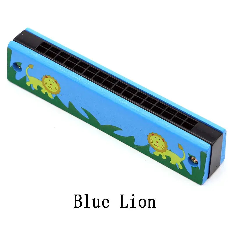 Children Wooden Harmonica Musical Instrument Toy for Early Education Teaching Aid and Puzzle for Kindergarten Beginners