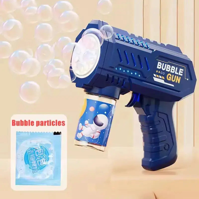 Fully Automatic Bubble Gun Rocket Blower for Kids with Bubble Liquid Endless Outdoor Bubbles Toy Gift