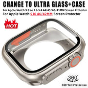 Simples Market Apple Watch screen protector with clear front bumper case, 40-46mm, silver body, 360° full protection