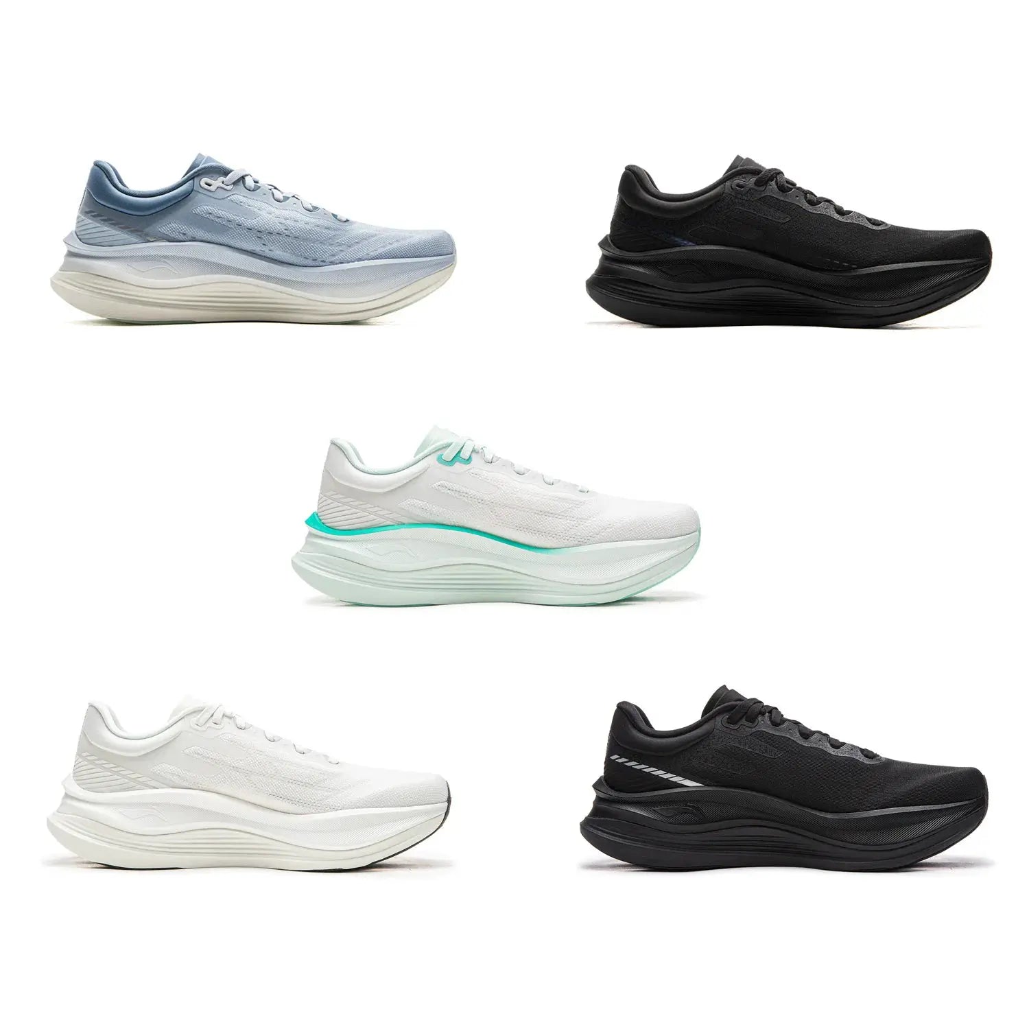 6 pairs of LiNing Yueying 5 Pro men's running shoes with wide toe box in assorted colors
