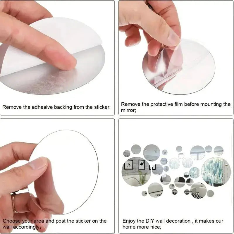 26 Pcs 3D Acrylic Mirror Wall Sticker Set Round Mirrors For DIY Bedroom Bathroom And TV Backdrop Decor