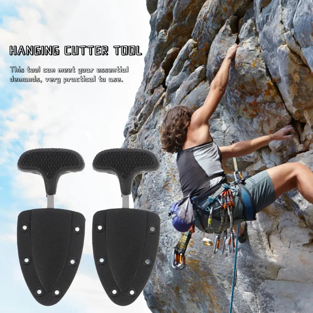 Two black necklace cutters with textured grips for outdoor climbing and camping.