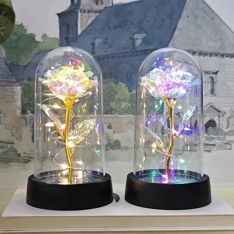 Artificial Rose Flowers With LED Light Eternal Rose Gift For Girlfriend Valentines Day Wedding Decor Christmas Gifts