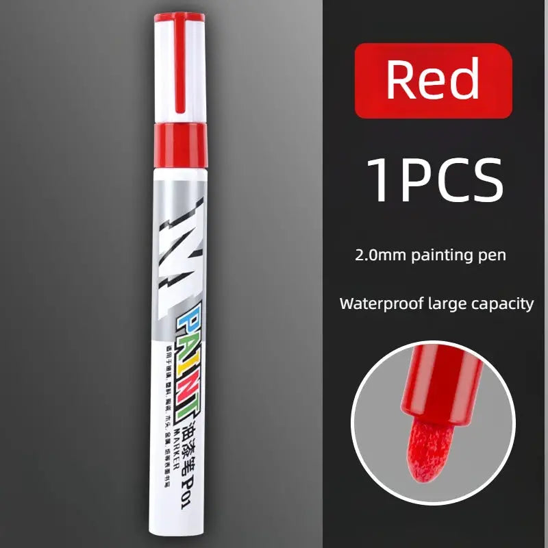 Car Paint Scratch Repair Brush Pen Waterproof Marker For Auto Finishes Minor Scratches Black White Red Silver