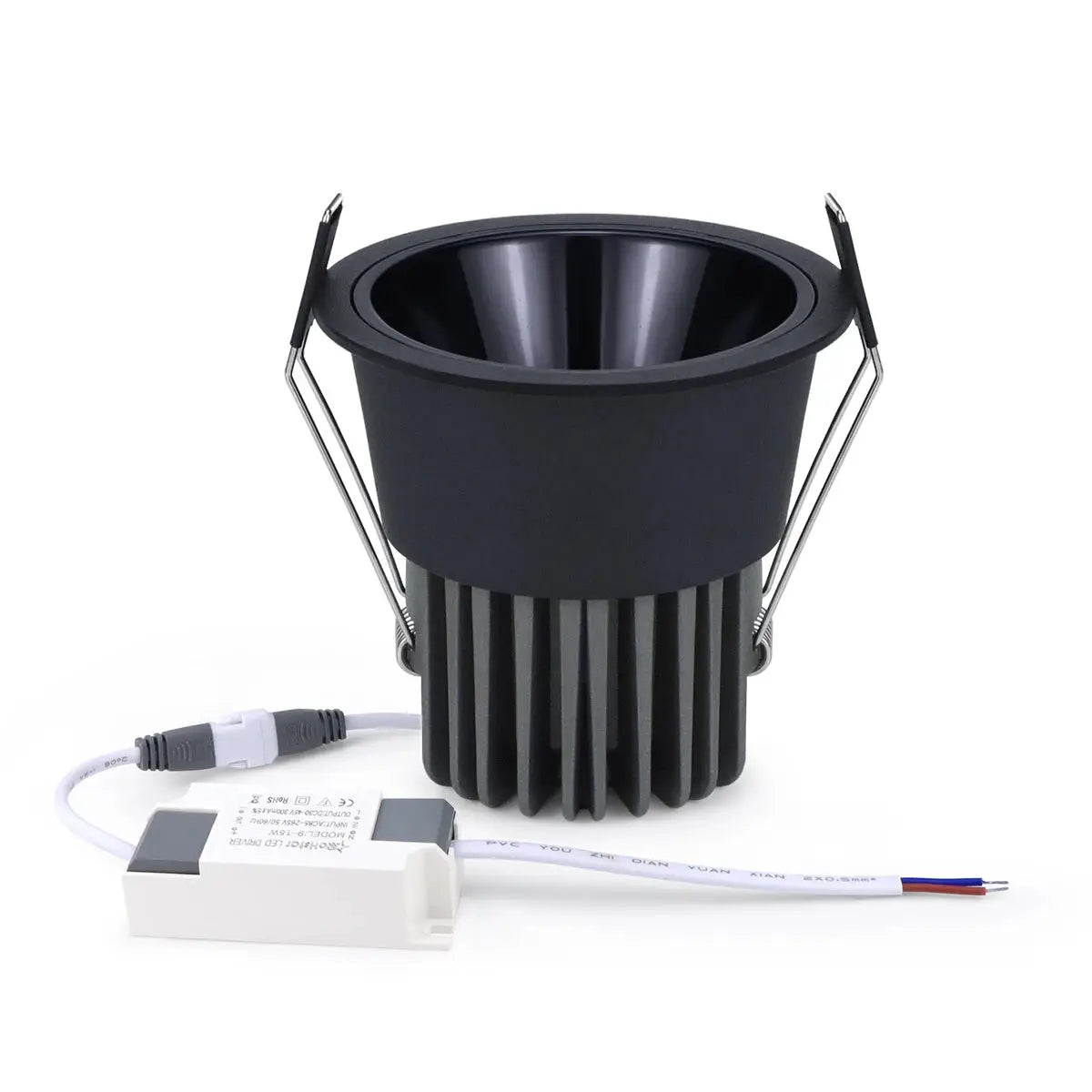 Aluminum LED spot light by Simples Market, black finish recessed downlight with driver