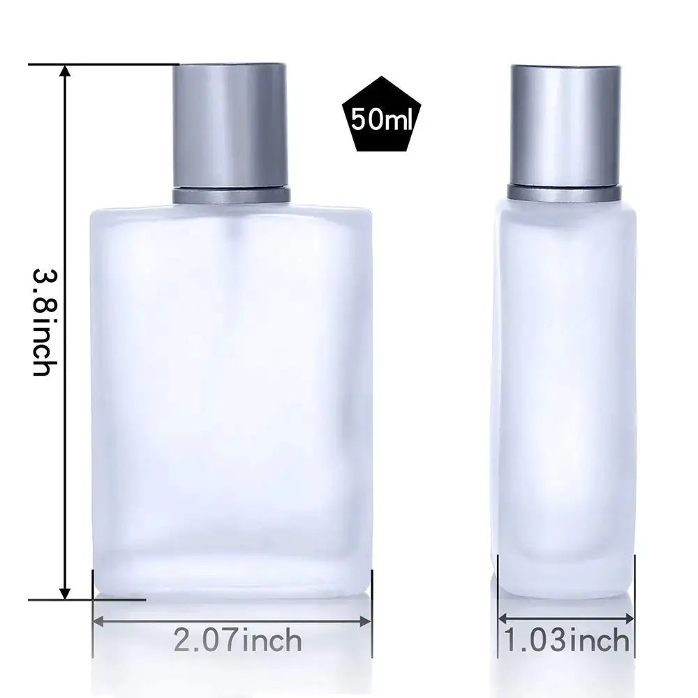 Two 50ml Frosted Glass Empty Spray Bottles With Four Perfume Dispensers Perfume Atomizers Set