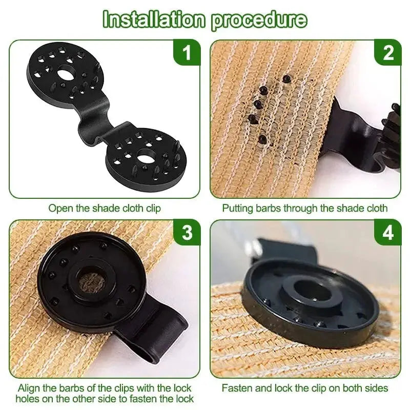 50 Pcs Shade Cloth Clips Shade Fabric Clamps Grommets For Net Mesh Covers Garden Backyard Greenhouse Fixer