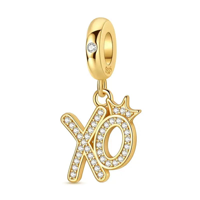 925 Sterling Silver Gold DIY Charms Beads Inlaid Zirconium Sun Leopard Pendants Fit Bracelet For DIY Jewelry Making