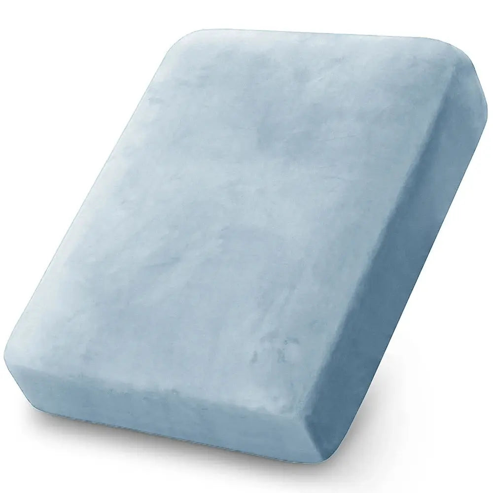 Velvet blue patio sofa cushion cover by Simples Market, stretchy, removable seat cushion case