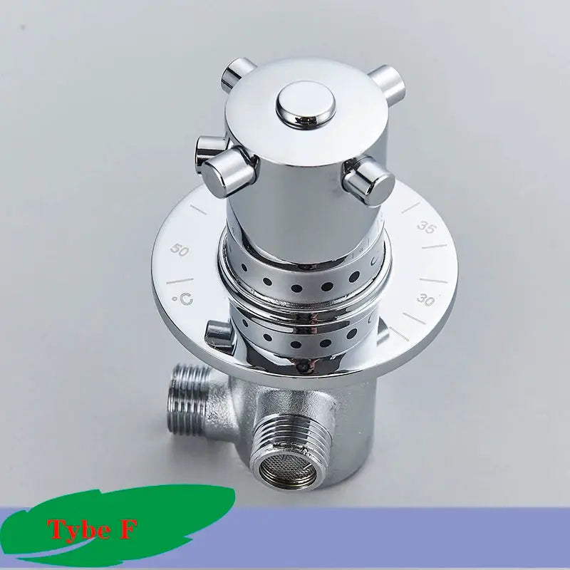 Brass thermostatic mixing valve by Simples Market, chrome finish with temperature dial for shower faucet