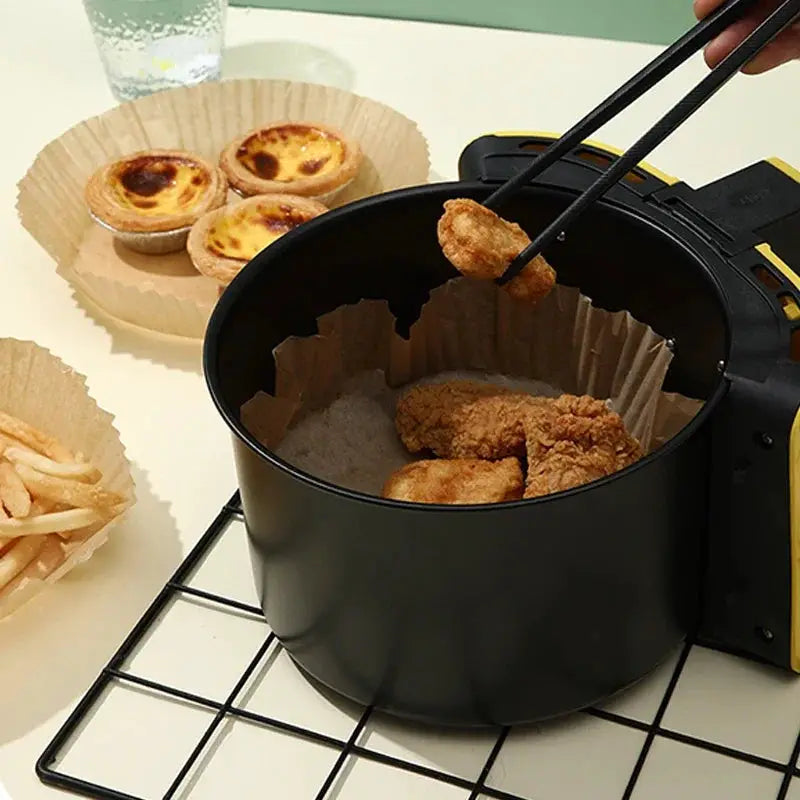 100Pcs Oil Proof Isolation Paper Tray For Air Fryer Disposable Nonstick Baking Pad Square Durable And Convenient