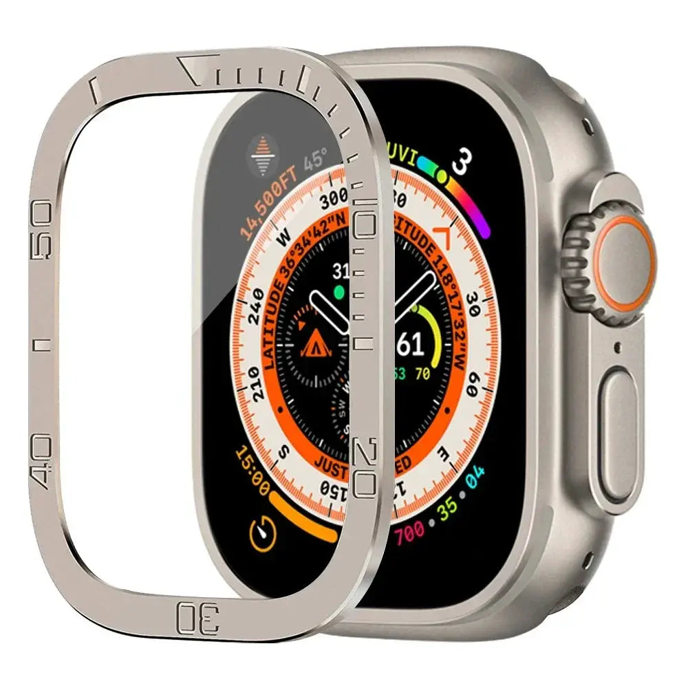 Aluminium Alloy Case+Tempered Glass for Apple Watch Ultra 2 49mm Anti-Scratch Screen Protector for iWatch Ultra 49mm Cover Film