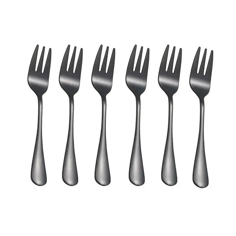 Elegant Set of 6 Stainless Steel Fruit Forks and Dessert Forks for Entertaining Guests