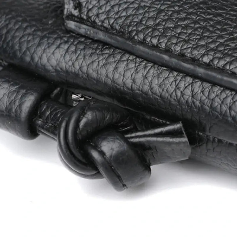 PU leather diagonal crossbody bag with double-layer buckle in black