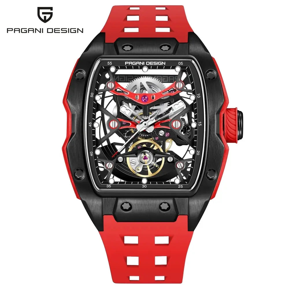 Pagani Design 2026 42mm Luxury Automatic Watch With Transparent Hollow Back Movement And Sapphire Glass