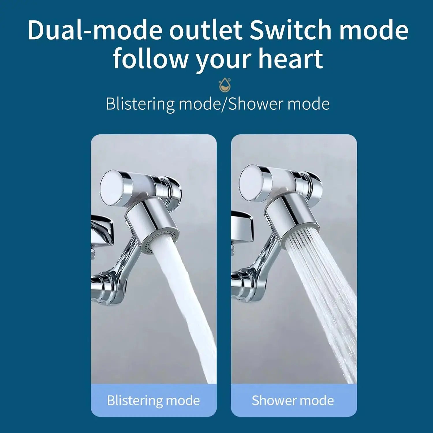 Simples Market universal faucet extender with filter, chrome finish, 2-panel blistering and shower mode display