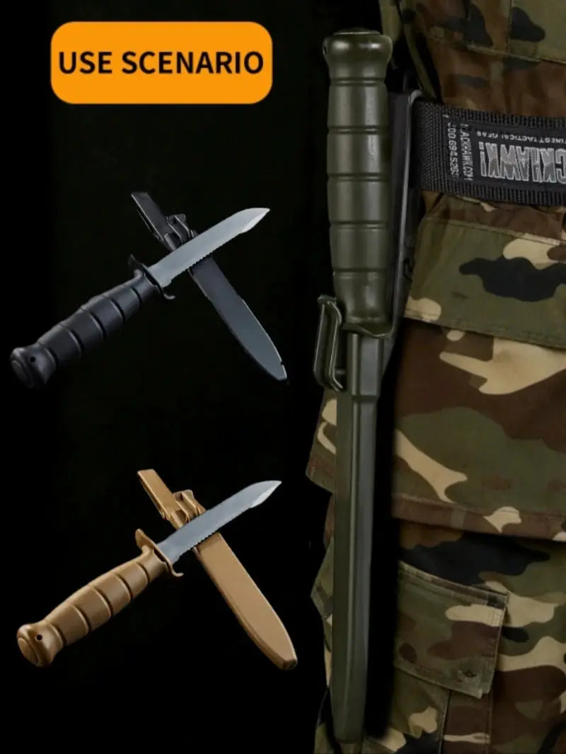 Simples Market training fixed-blade combat knife set with black and tan ABS handles and TPE soft blades