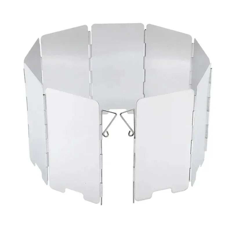 9 Plates Foldable Gas Stove Windshield Aluminium Alloy Wind Shield For Camping And Outdoor Cooking