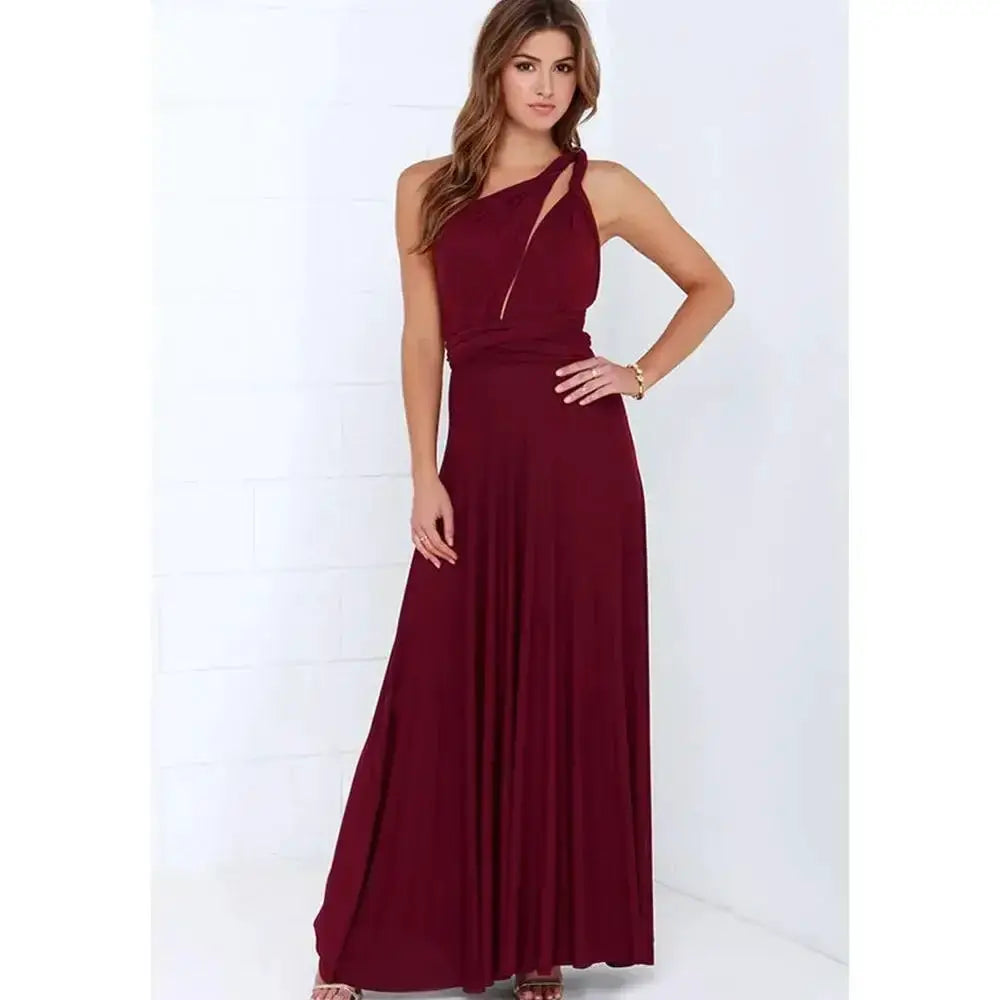 Fashion Multiwear V Neck Maxi Dress With Adjustable Straps For Summer Versatile Long Dress