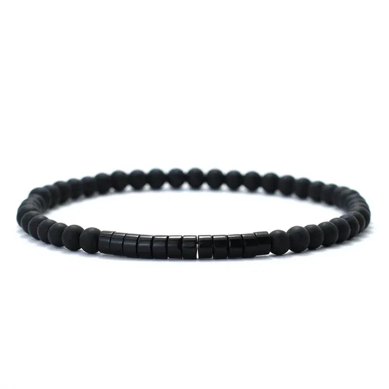 Minimalist 4mm Bead Bracelet Unisex Emperor Onyx Stone Meditation Yoga Strand Jewelry For Couples