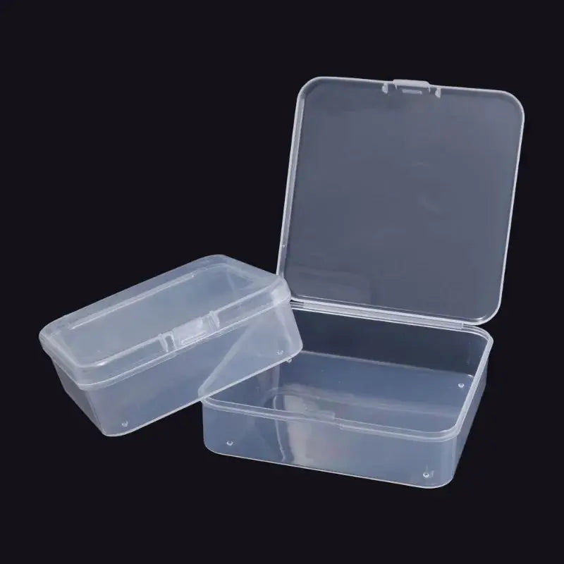 ClearView Transparent Plastic Storage Containers With Hinged Lids For Jewelry Crafts And Tabletop Organization