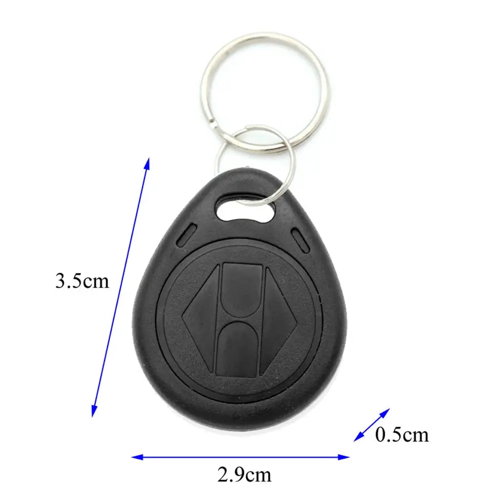 Simples Market 10-pack black RFID TK4100 EM4100 proximity keyfobs with keyrings for door access control