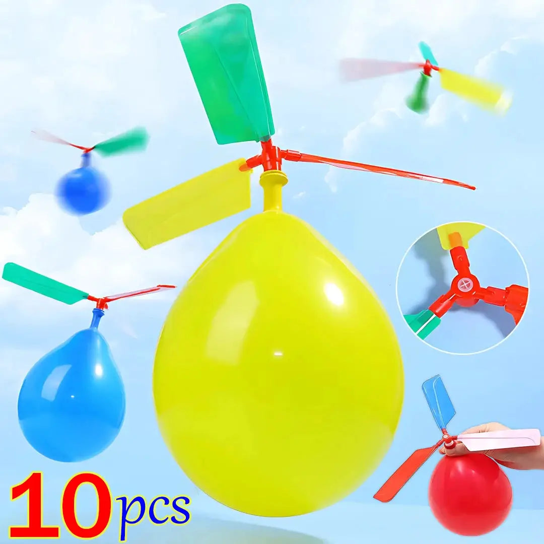 DIY Propeller Balloon Helicopter Toys for Kids 6 and up 1 to 10 Pack with Whistle Outdoor Flying Balloons Birthday Decor