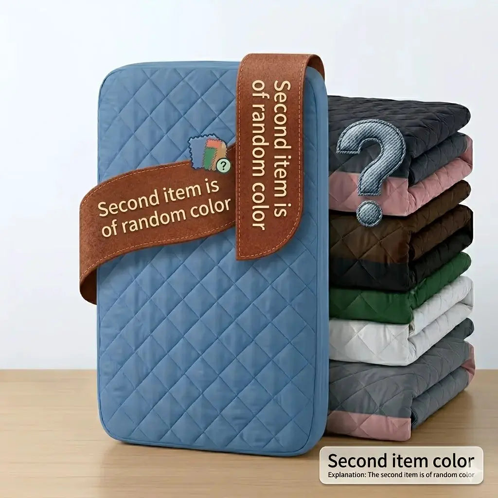Quilted waterproof mattress cover 2pack by Simples Market; blue, second item color random; stain- and wrinkle-resistant.