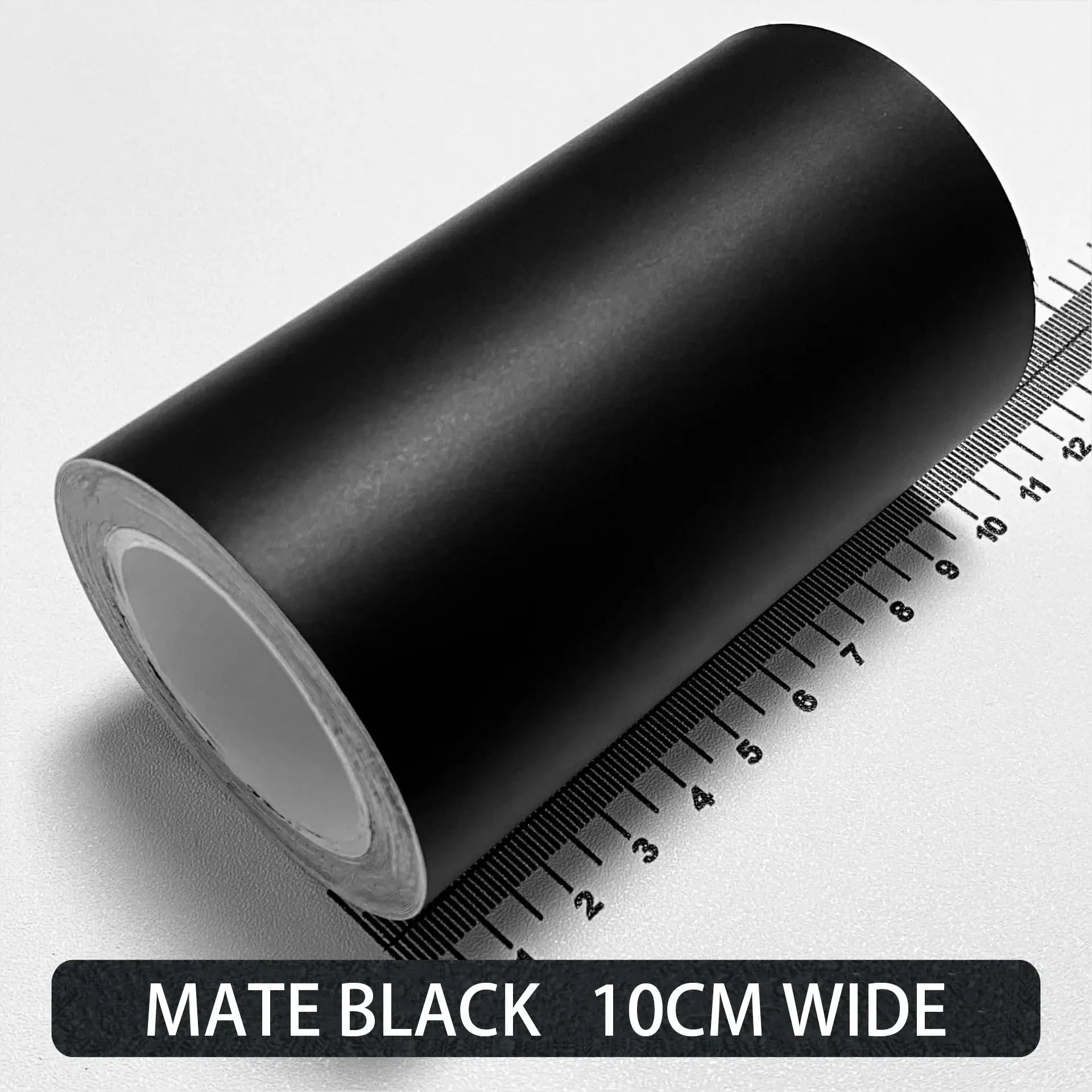Carbon fiber automotive adhesive tape roll, matte black, 10 cm wide from Simples Market