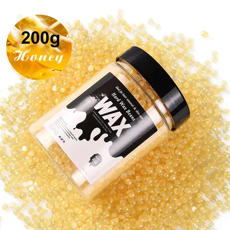 Hard wax beads jar 200g, honey color, Simples Market, for heating wax machines