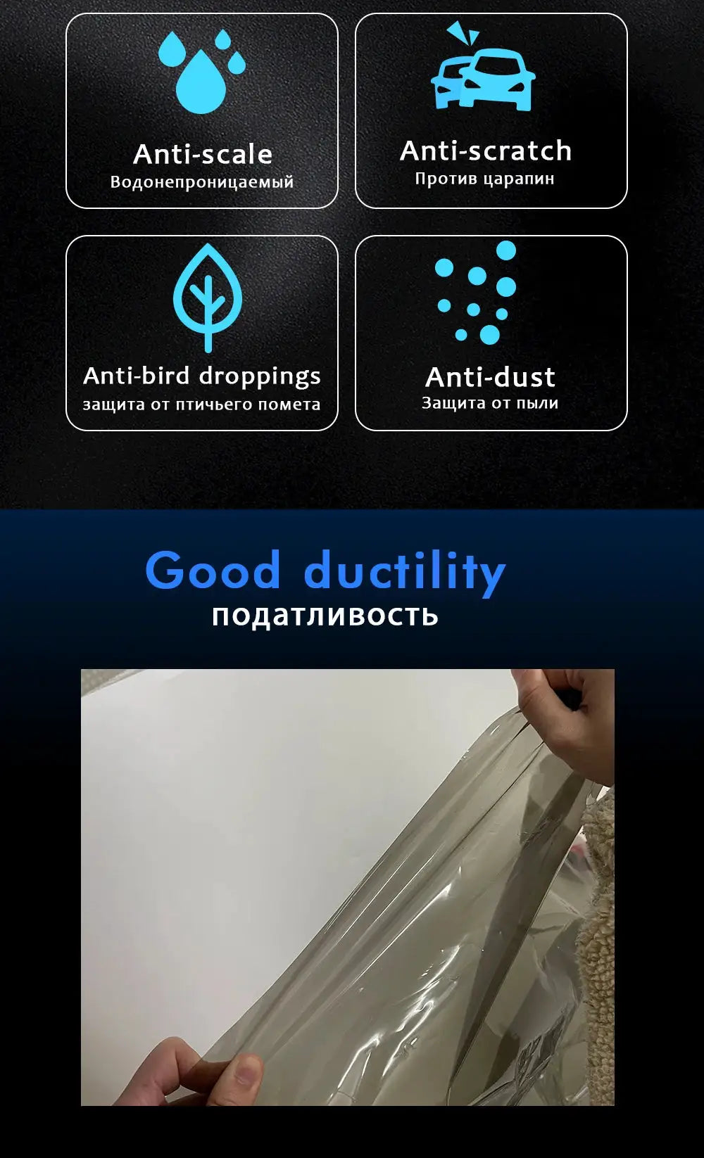 Simples Market 30x120cm clear car headlight and taillight tint film vinyl with anti-scratch and anti-dust protection