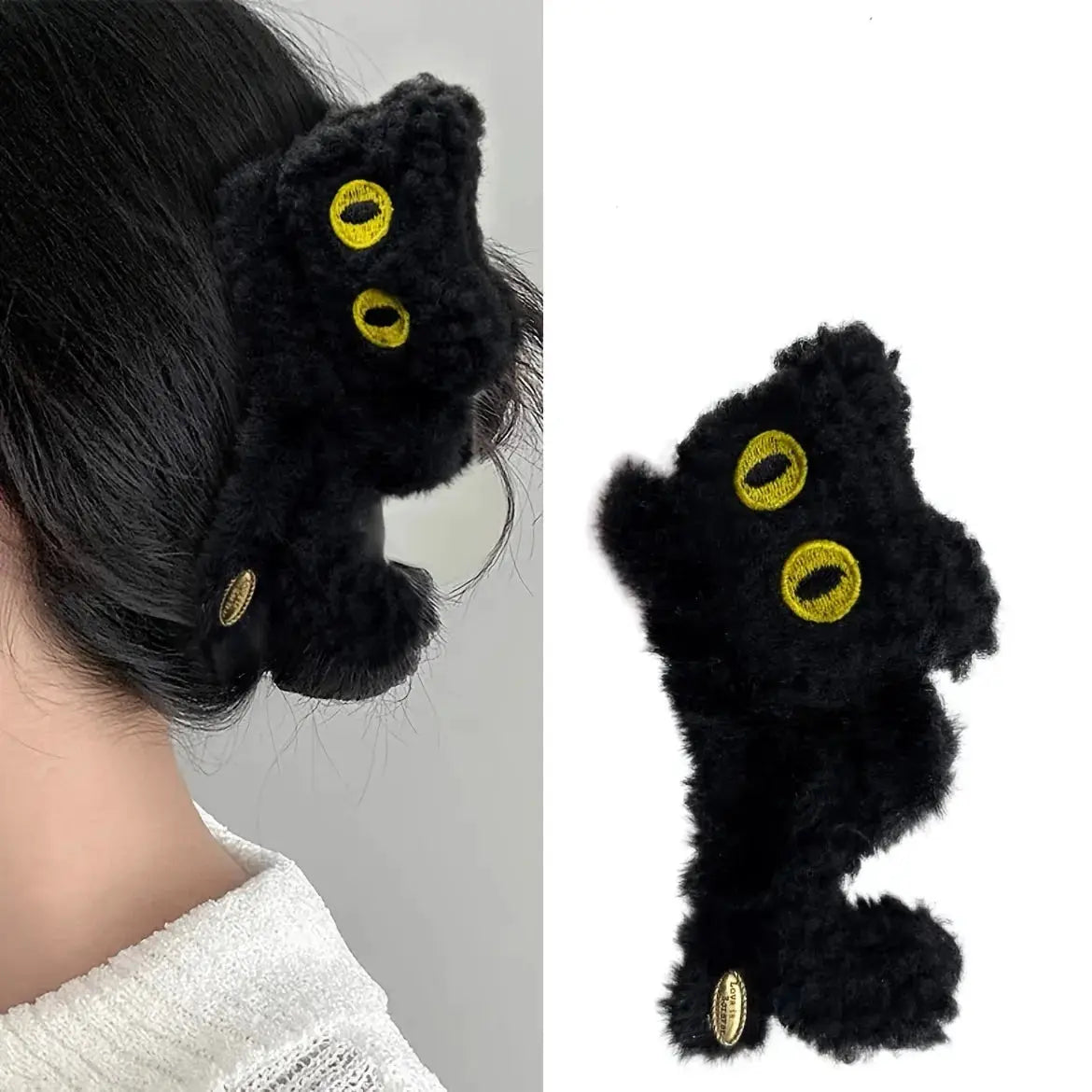 Plush Cat Claw Clip For Women Secure Ponytail And Bun Styling Soft Plush Comfort Hair Accessory