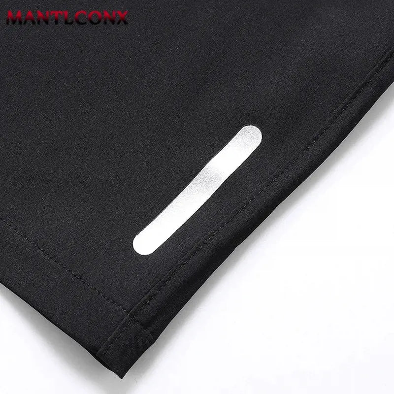 Men's quick-dry jogging shorts, black with white reflective stripe
