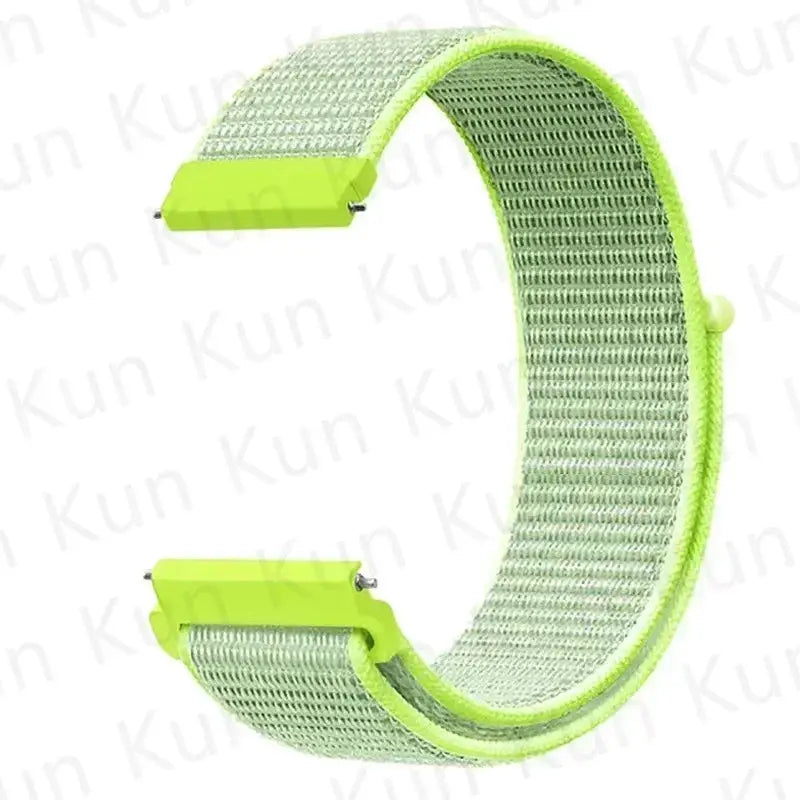 Nylon loop watch strap for Redmi Watch 5 Active/Lite and Xiaomi Watch S4, 20–22mm, neon lime trim
