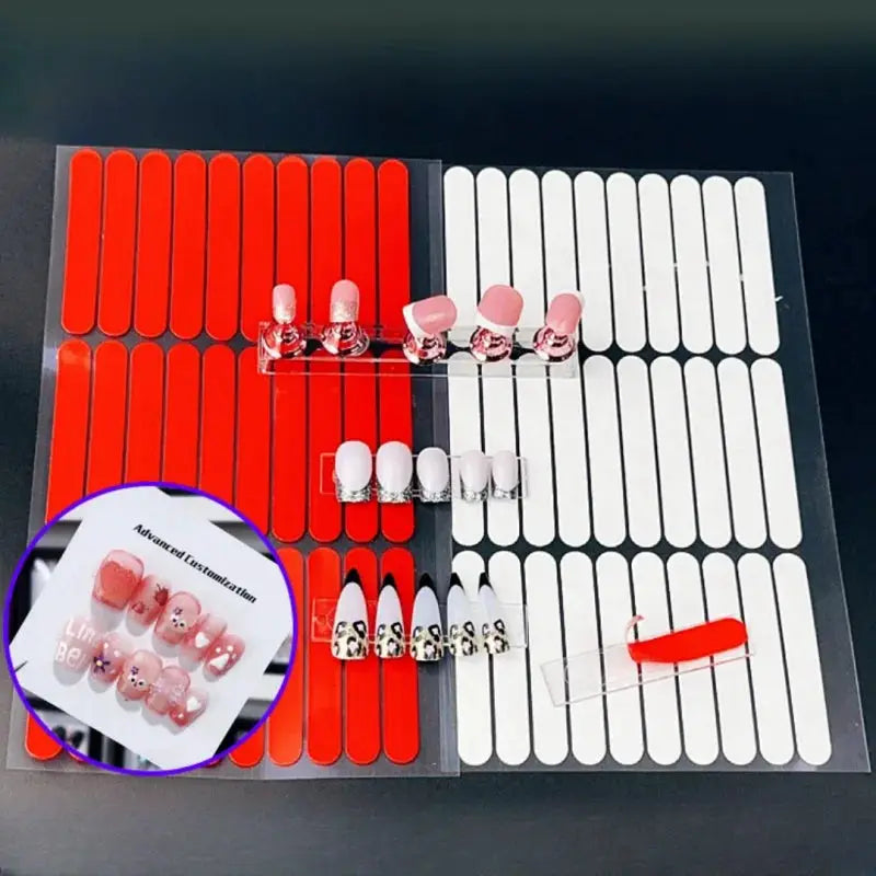 NailPro 30 Piece Double Sided Clear Nail Adhesive Tape Display For Secure Hold On Square And Round Tips