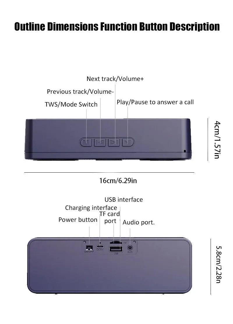 Simples Market S18 wireless Bluetooth speaker portable subwoofer with FM radio, blue outdoor loudspeaker.