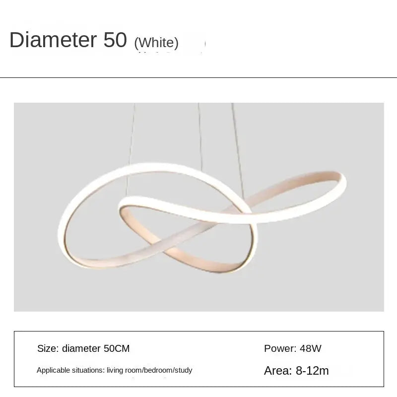 Dining room pendant lamp by Simples Market, white intertwined loop design with modern Nordic style