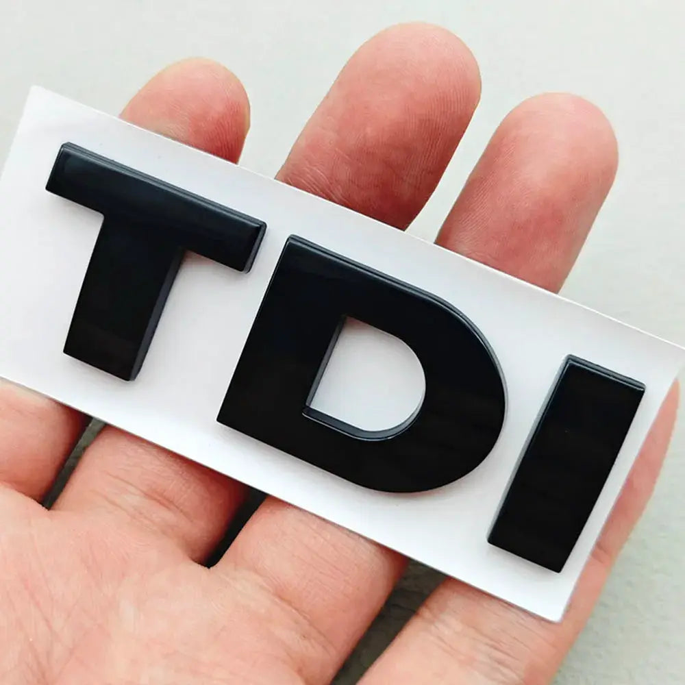 3D ABS black TDI emblem badge for VW trunk, compatible with Passat, Jetta, Golf 4-6, Touareg, Tiguan, Touran, Caddy