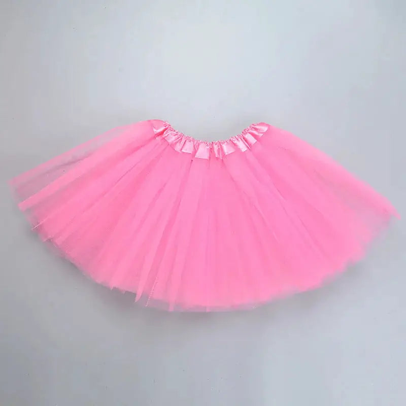 DreamDance Girls Elastic Ballet Tutu Skirt Three Layer Tulle Satin Waistband For Full Ball Gown Look Ages 2 To 8