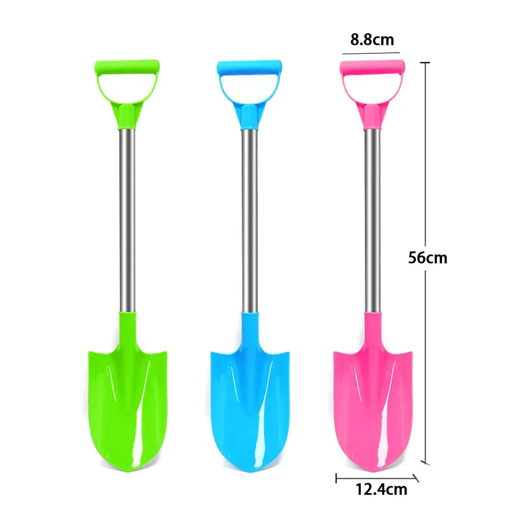 MSFTOYS 56cm Stainless Steel Beach Shovel For Sand And Snow Pointed Shovel Toy Thickened Outdoor Shovel For Kids Gift