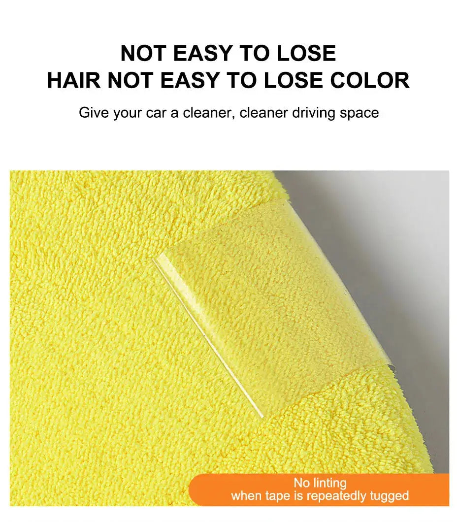 Simples Market SEAMETAL microfiber car washing glove, double-faced coral fleece, yellow