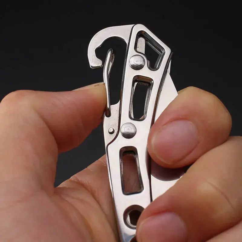 Folding Pocket Knife Stainless Steel Survival Tool for Hunting Camping Fishing Portable Keychain Outdoor Gear