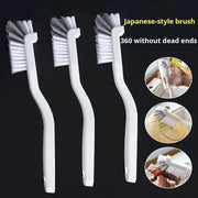Japanese Style Sink Brush With Long Elbow Handle And Tail Hole For Wall Hanging Crevice Cleaning Accessories